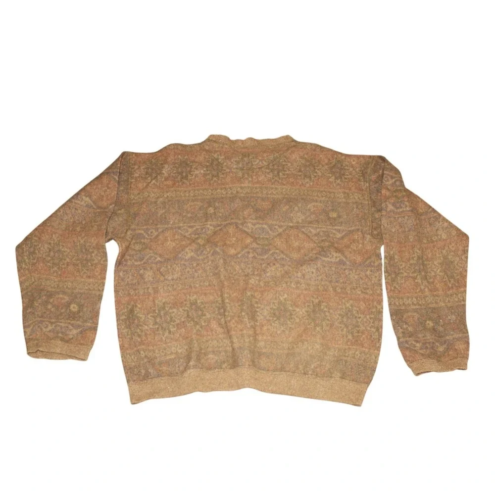 VTG 80s Banana Republic Safari Knit Sweater L Made in Italy Wool Cotton Blend